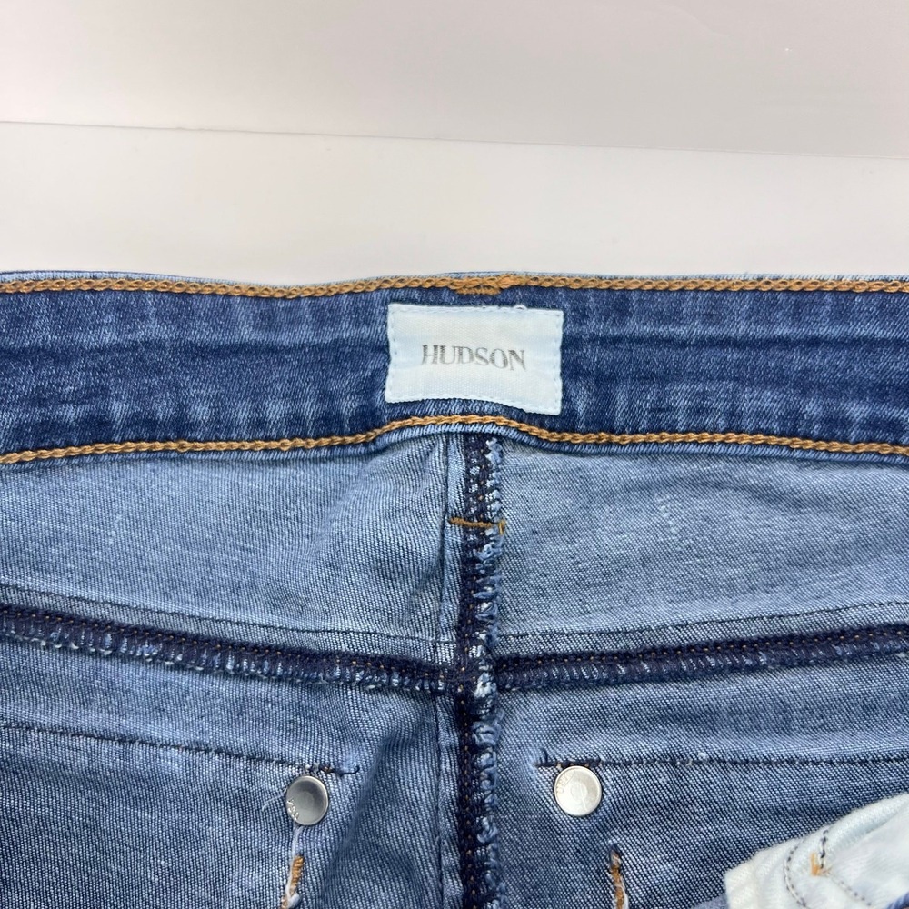 Hudson Women 27 Bacara Straight Jeans Flap Pocket Raw Hem NW668ZHA - Picture 6 of 15
